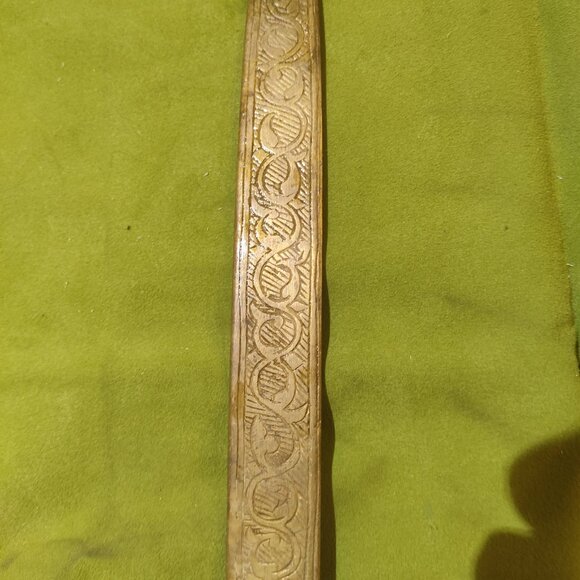 VINTAGE INDO-PERSIAN MIDDLE EAST TURKISH ENGRAVED FIGHTING KNIFE DAGGER KINDJAL - Picture 8 of 9